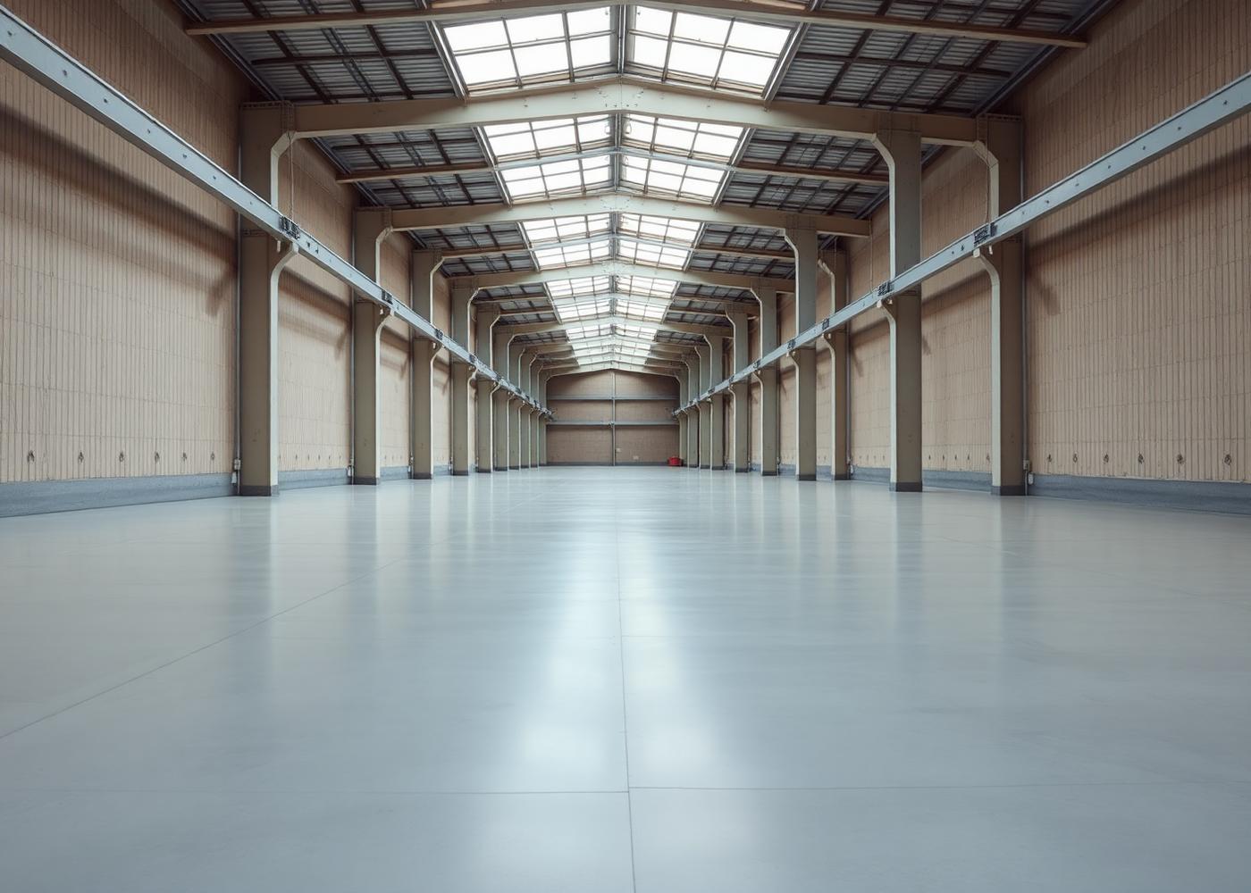 Piso industrial executado com concreto reforçado por fibras